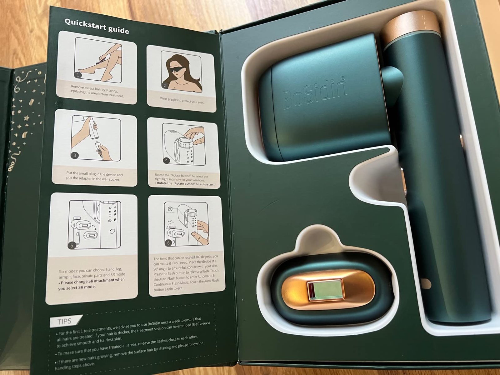 英國BoSidin 脫毛儀 台灣熱銷榜NO1 D-1178Pro 綠色 無限發數